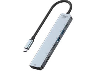 Slika XO USB Type-C Multi-hub 7in1 HDMI, 2x USB 3.0, 2x USB-C, SD/TF