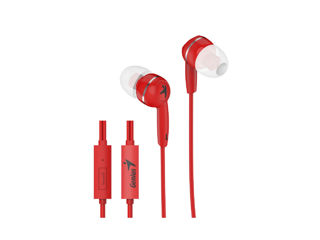 Slika Genius slušalice HS-M320 crven in-ear, 3.5mm, mikrofon, 1.1m 20 Hz- 20K Hz, 88dB