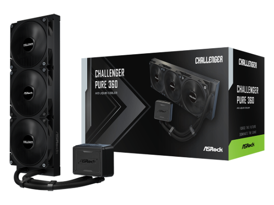 ASROCK 360 AIO BlackCPU Liquid Cooler, Challenger1851, 1700, AM4, AM5
