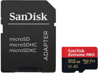 SanDisk Micro SD 512GB Extreme Pro 200MB/s A2+ SD adapter