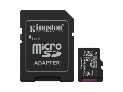 Kingston microSD 512GB Class10Canvas Select Plus150MBs Read,Class 10 UHS-I