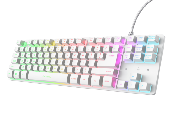 Trust GXT833 THADO tastatura, žičana, bijela, TKL, gaming