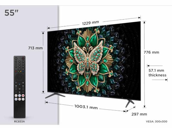 TCL 55"C6K 4K QD-Mini LED TV144Hz Google TV; Game Master;Dolby Atmos; Onkyo 2.1; HDR Premium;