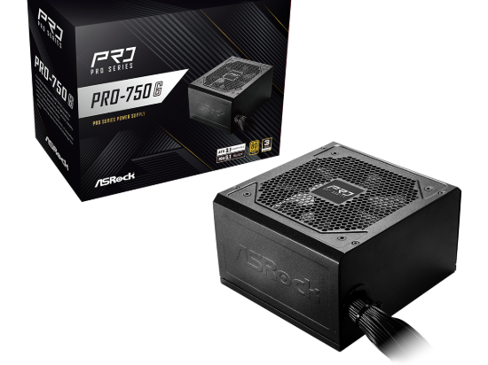 ASRock PSU 750W Gold, Pro80PLUS, 120mm fan, ATX 3.1PCIe 5.1